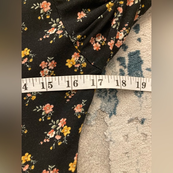 A06 Velvet Torch Pocket knit Dress A Line Black Pink Floral Midi Flowy Sz Medium - Picture 7 of 9